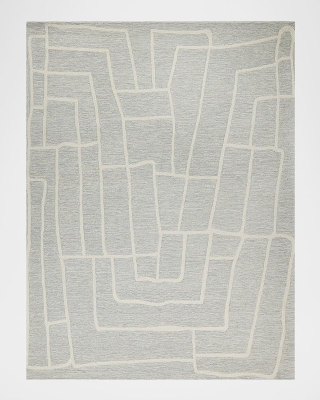 Tangiers Hand-Tufted Blue/Ivory Rug, 8' x 10'
